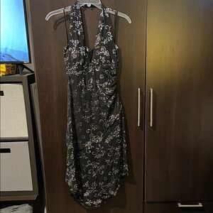 Taboo Black and White Floral High Low Dress